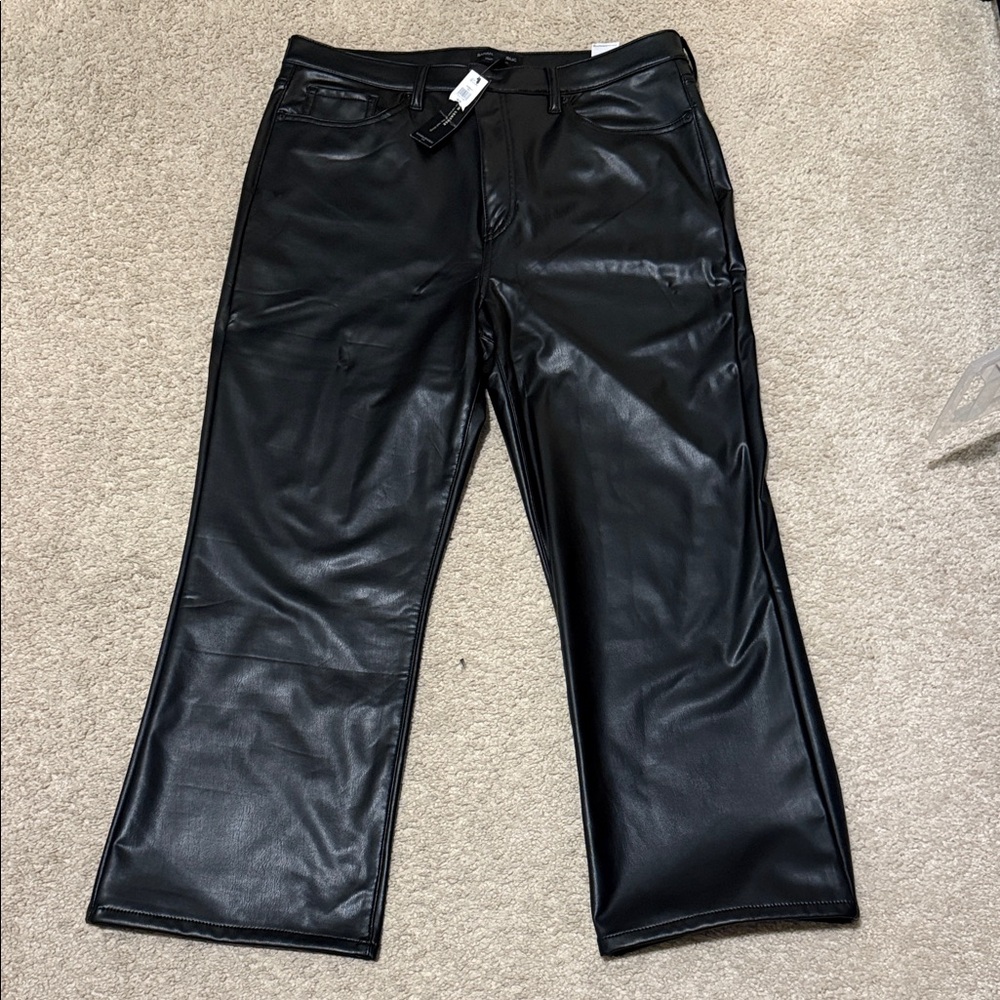 Banana Republic Black Faux Leather Trousers